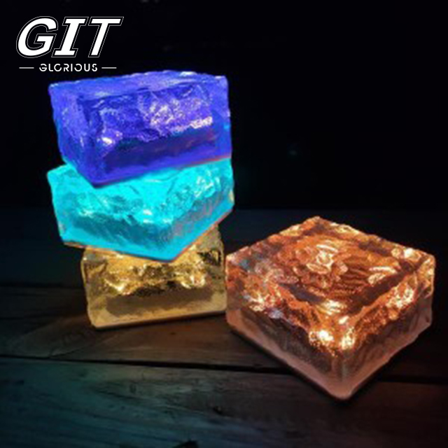 Solar Ice Brick Lawn Light