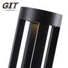 Black Cylindrical Four-sided Lawn Light