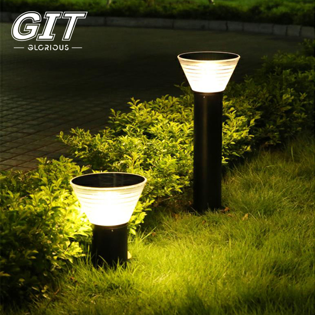 12W Black Solar Lawn Light