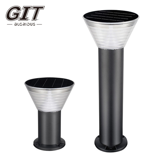 12W Black Solar Lawn Light